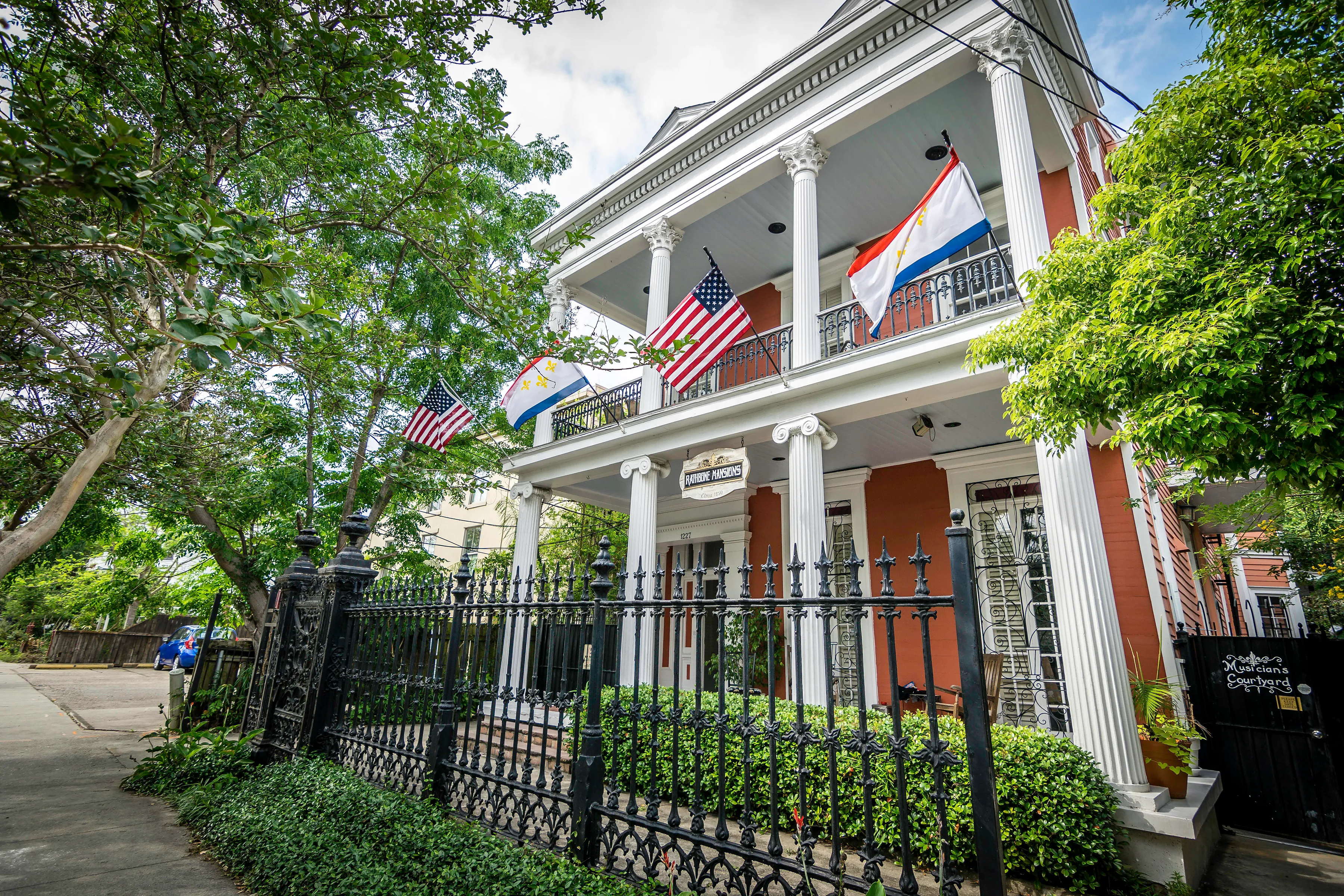 Boutique hotel room with private balcony in New Orleans